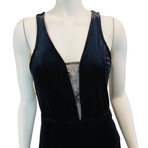 Romeo & Juliet Couture Black Velour Jumpsuit